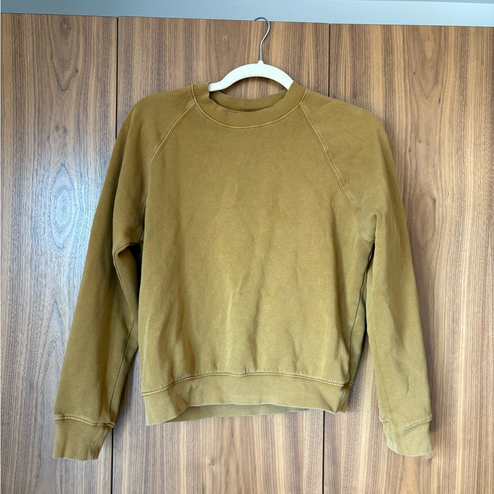 Frank & Oak Tan Crewneck Sweater Soft Cotton Casual
